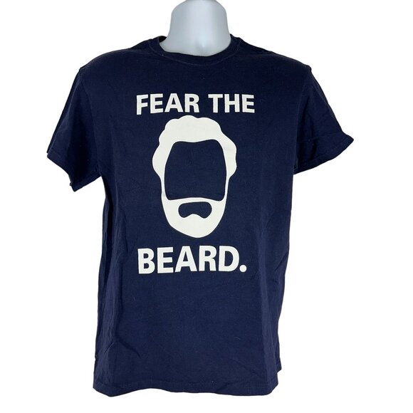 Fear The Beard Delta Medium Magnum Weight Navy Graphic T Shirt Medium 100% Cotto - Picture 2 of 6